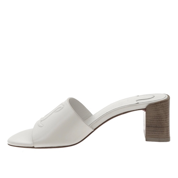 Christian Louboutin So CL Mule 55 White Leather Sandals Size 39 New - Picture 5 of 7